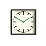 Jones Clocks Paramount Black Square Wall Clock – 25cm Analogue Quartz