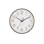 Acctim Earl Black Wall Clock – 25cm Silent Sweep Analogue Quartz Design